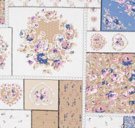 Bavlněná šatová látka květinový patchwork