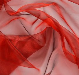 Organza šanžán červenočerná