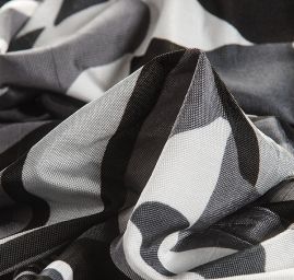 Úplet viskozový geometrické vzory černobílý II.jakost