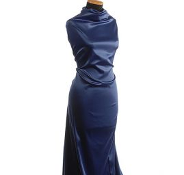 Satén hladký modrý