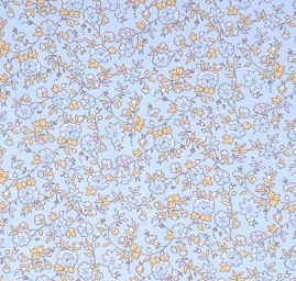 Viskozová letní látka kytičkový motiv modrá/žlutá