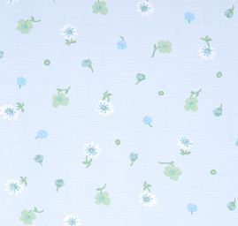 Viskozová letní látka kytičkový vzor světle zelená