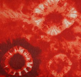 Šifon viskozový motiv batika červený