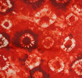 Šifon viskozový motiv batika červený