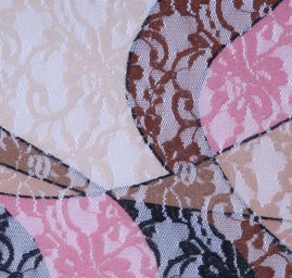 Pružná krajka s květinový vzor/geometrický tisk