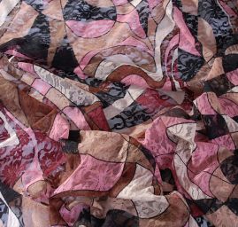 Pružná krajka s květinový vzor/geometrický tisk