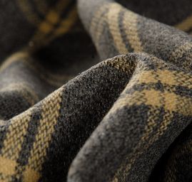 Vlna směs kostýmová látky velké kostky šedá/zelená
