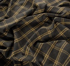 Vlna směs kostýmová látky velké kostky šedá/zelená