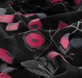 Tyl pružný sametový flock černý