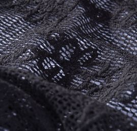 Efektní krajka síť s květinovým motivem černá