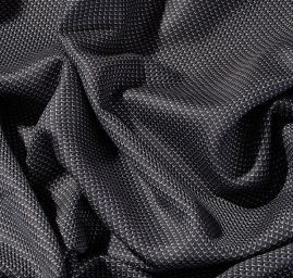 Žakárová látka vhodná na košile černobílá