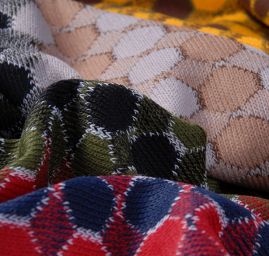 Vlněný efektní úplet sedm barev