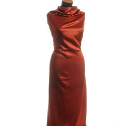 Satén hedvábný jemný skořicový