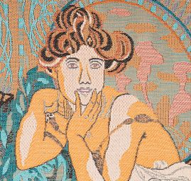 Dekorační tkanina secese Mucha