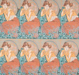 Dekorační tkanina secese Mucha