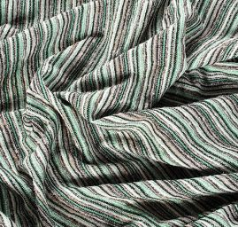 Látka vlněná kostýmovka proužky zelená/černá