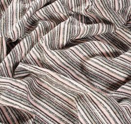 Látka Art Fabrics vlna směs proužky  růžová/černá