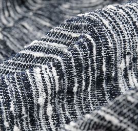 Látka Art Fabrics vlna směs buklé černá/bílá