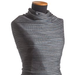 Len viskoza směs Art Fabrics proužek úzký modrý