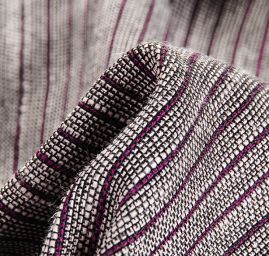 Len viskoza směs Art Fabrics proužek úzký fialový