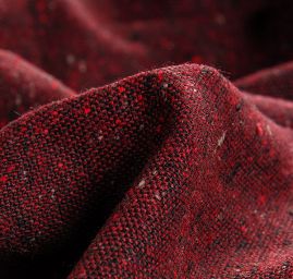 Vlna hedvábí směs tweedová látka Art Fabrics červená