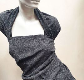 Vlna směs tweedová látka Art Fabrics černošedá