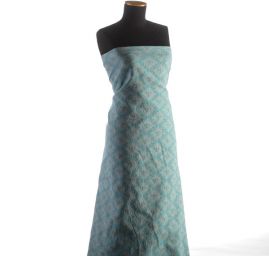 Replika historické látky Art Fabrics Medailon tyrkysovozlatá