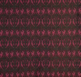 Replika historické tkaniny Arras růžová/černozlatá