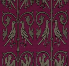 Replika historické tkaniny Arras khaki/ fialová