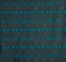 Replika historické tkaniny Arras tyrkysová/šedostříbrná