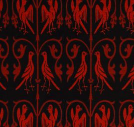 Replika historické tkaniny Arras červená/černá