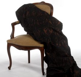 Replika historické tkaniny Arras hnědá/černostříbrná