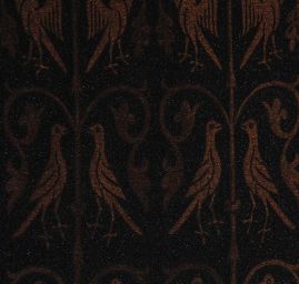 Replika historické tkaniny Arras hnědá/černostříbrná