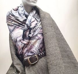 Kostýmová látka Art Fabrics hnědobéžový melír