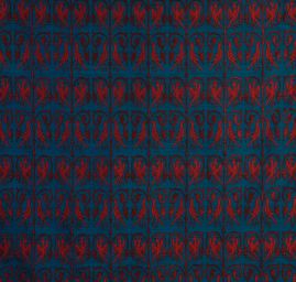 Replika historické tkaniny Arras fuchsiová/modrá