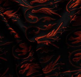 Replika historické tkaniny Arras rezavá/černá