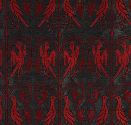 Replika historické tkaniny Arras malinová/šedostříbrná