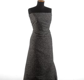 Kostýmová látka Art Fabrics moaré bíločerný melír