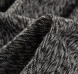 Kostýmová látka Art Fabrics moaré bíločerný melír