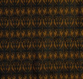 Replika historické tkaniny Arras hořčicová/tyrkysová