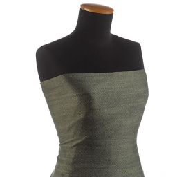 Viskoza len látka rybí kost Art Fabrics zelenočerná