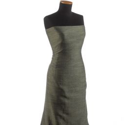 Viskoza len látka rybí kost Art Fabrics zelenočerná