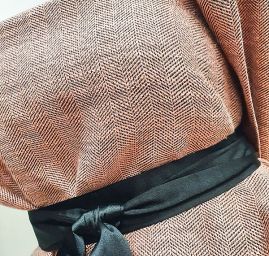 Viskoza len látka rybí kost Art Fabrics pudrovočerná