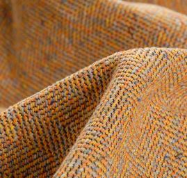 Tvíd rybí kost Art Fabrics žlutooranžový melír