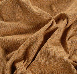 Tvíd rybí kost Art Fabrics žlutooranžový melír