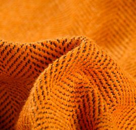 Kostýmovka vlna směs rybí kost Art Fabrics oranžová