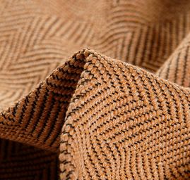 Kostýmová látka vzor rybí kost Art Fabrics rezavohnědá