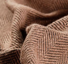 Kostýmová látka vzor rybí kost Art Fabrics hnědá