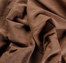 Kostýmová látka vzor rybí kost Art Fabrics hnědá