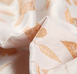 Primavera žakár květy Art Fabrics zlatobílá